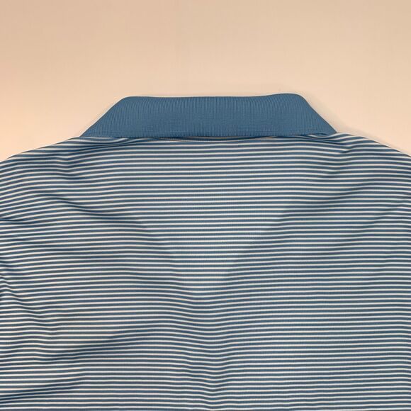 Under Armour Shirt Men 2XL XXL Blue/White Striped HeatGear Performance Golf Polo - Picture 9 of 11
